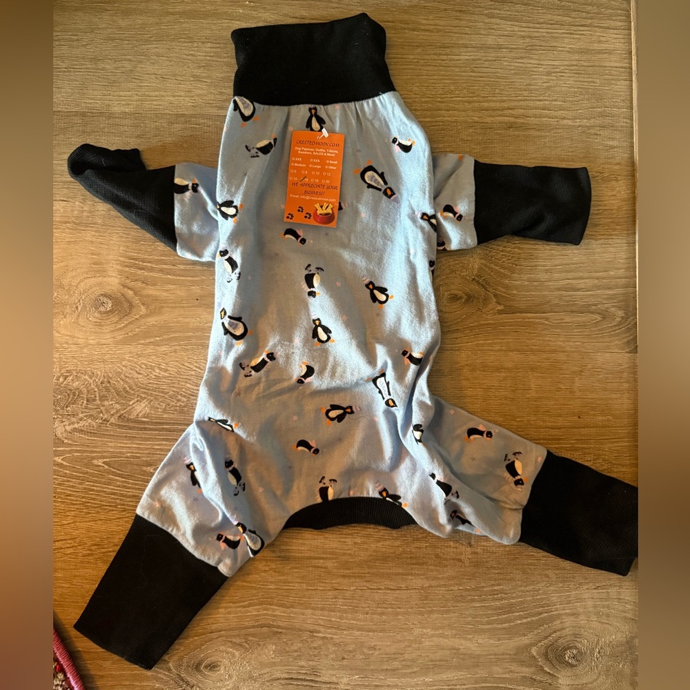 NEW Penguin Print Chinese Created Dog Pajamas